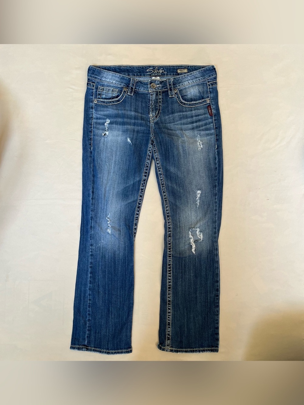 Silver Jeans Lola Bootcut Distressed Size 30/31 Low Rise Y2K